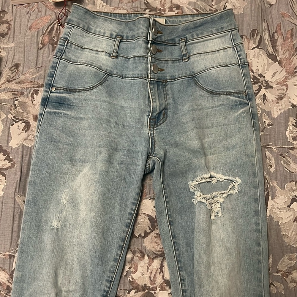 Light wash ripped jeans